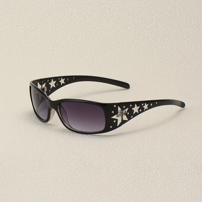 TEMU Y2k Star Decorated Diamond Retro Glasses For Women, Hip-hop Street Photography Decorative Glasses Image
