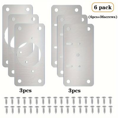 TEMU 4/6/10/12- Kit, , Metal Fixing Plates For , Kitchen Cupboard, , Mounting , Brushed Image