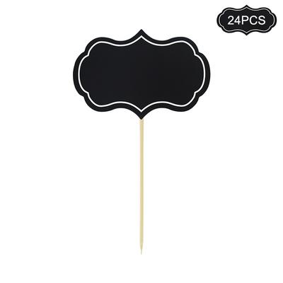 TEMU 24pcs Elegant Mini Blackboard Signs With Wooden Sticks - Ideal For Party Desserts, Cards, Price Tags & - Home, Restaurants & Events Image