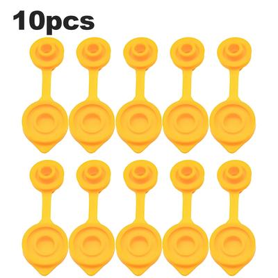 TEMU 10pcs Yellow Gas Can Vents - Plastic Spout Caps & Vent Plugs For Most Old Style Gas Jugs, Flow & Leak-proof Design, Plugs For Vents, Gas Can Gallon Vents, Fuel Can Vent Cap Image