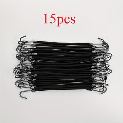 TEMU 5/10/15pcs Elegant And Simple Denim Hair Band, Solid Color Ponytail Frame, Suitable For Curly Long Hair, Black Set, Single Package. Image