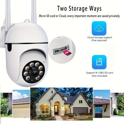 TEMU 1080p 2.4ghz Wifi Wireless Security Camera, Person/pet Detection, Pan&tilt Rotation, Automatic Tracking, Audio, Upgraded Infrared Night Monitoring, Cloud&card Storage For Indoor Use Image