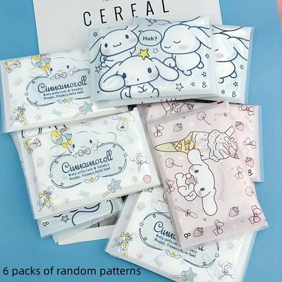 TEMU 6pcs Cinnamoroll Soft 3-ply Portable Face Tissues - 48 Sheets Per Pack, Adorable Pink Ice & Bunny Designs, Travel & Use Image