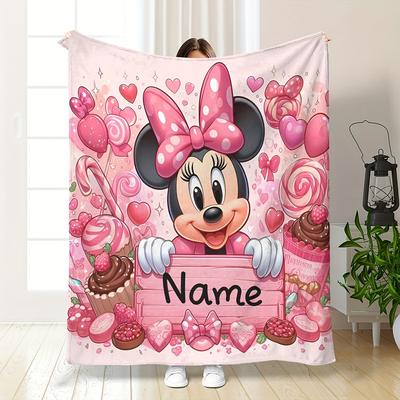 TEMU Ds30 Name Custom Digital Printed Flannel Blanket, Hanging Blanket, Wall Blanket, Shawl Blanket, Cabin Decoration Sofa Bed Blanket, Nap Blanket, Small Throw Blanket, Blanket For And Image
