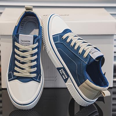 TEMU Men's Fashion Sneakers - Casual Canvas Sneakers With Lace-up Closure, Comfortable For Street, Hiking & Outdoor Activities, Footwear, Casual Footwear | Laceup Sneakers | Comfortable Footwear Image