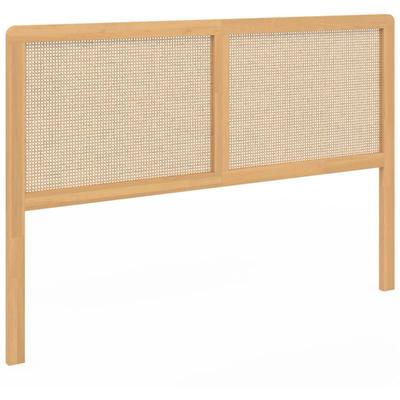 Kopfteil auf Fuß edhen 160 cm Rohrgeflecht und Holz Image