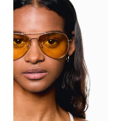 Bershka Aviator Sunglasses Women Yellow