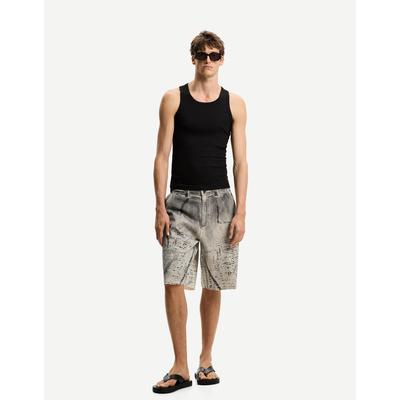 Bershka Skater Bermuda Shorts Men 31 Sand