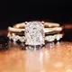 Provence Real 14K/18K Yellow Gold Ring 2ct Cushion cut Lab Grown Diamond Engagement Rings Classic wedding Bridal Ring Set Custom