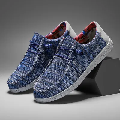 Hot Sale Dude Shoes Men Canvas Shoes Summer Casual Breathable Mesh Shoes Lightweight Discount
