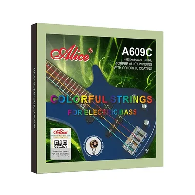 Alice A609C Colorful Coated Copper Alloy Electric Bass Strings Hexagonal High-carbon Steel Core