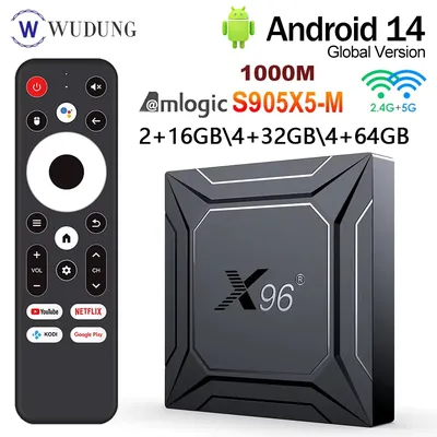 2025 X96 M200 TV BOX Amlogic S905X5M Android 14 2.4G/5G reproductor multimedia Global DC 5V/2A Voice