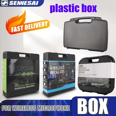 Plastic Box Wireless Microphone 2 Channel, Easy To Carry,Microphone Accessories Plastic Case