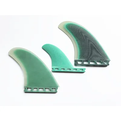 FUTUER + TWIN Dark Green Surfboard Fins Made of Fiberglass Paddleboard Fins Side Fins 3pcs/set High