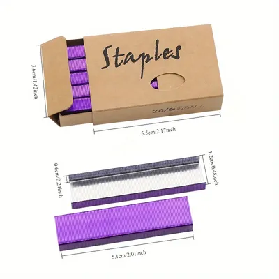 Standard Staples Full 26/6 Size 1000 Pack Color Staples - General Office Staples, Document Staples