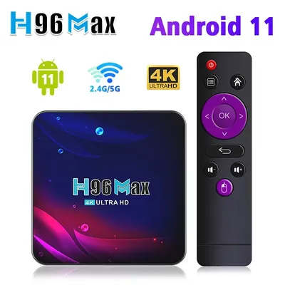 H96 Max V11 Smart TV BOX Android 11 4GB RAM Rockchip 3318 4K Google 3D Video BT4.0 4K Media Player