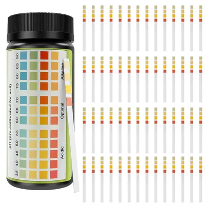 100 Pack Soil pH Test Strips Gardening Lawn Plants Water Soil Acidity Test Instrument High Precision