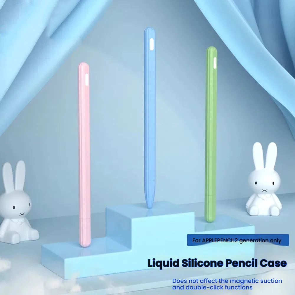 Silikonhülle für Apple Pencil 2 2. Generation Stylus Silikon-Stifthülle mit Stiftkappe für Apple Pencil 2 Cover Schutzhülle Image