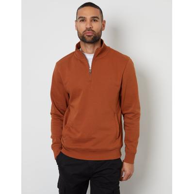 Rust Orange Quarter Zip Sweatshirt