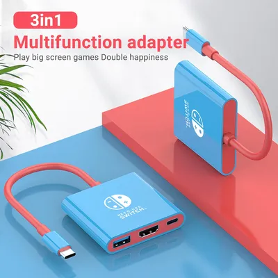 Tragbarer USB 3.0-Hub-Adapter für Switch Dock 4K HDTV USB C Splitter TV-Dockingstation für Nintendo Image