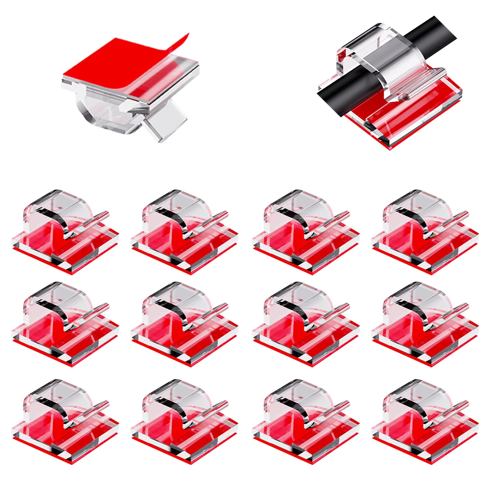 50PCS Kabel Organizer Clips Kabel Management Draht Manager Kabel Halter USB Lade Daten Linie Spuler Wand Haken Image
