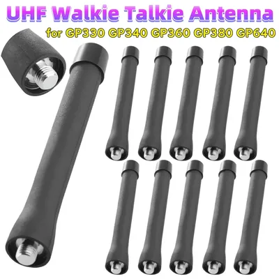 10-1PCS UHF Walkie Talkie Antenne Schwarz Zwei Möglichkeiten Radio Antenne Zubehör UHF Antenne für Motorola GP330 GP340 GP360 GP380 GP640