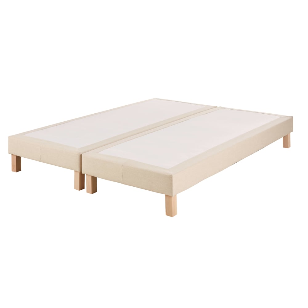 Sommier en textile tramé beige 80x200 (x2)