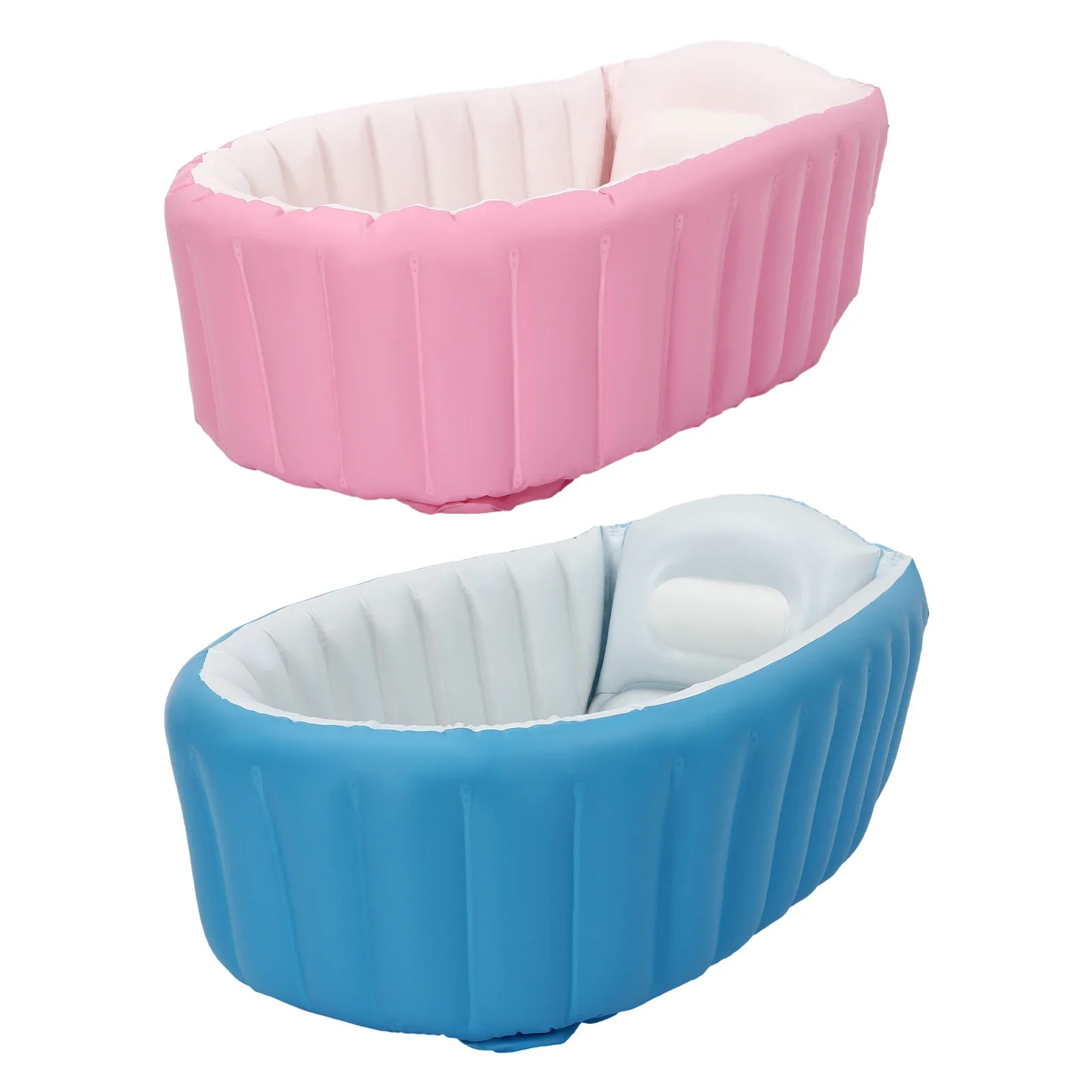 Klassische Outdoor-Badewanne mit Aufblaspumpe, aufblasbare Baby-Badewanne, Kleinkind-Badewanne für die Dusche, tragbare Reisebadewanne für Kinder Image