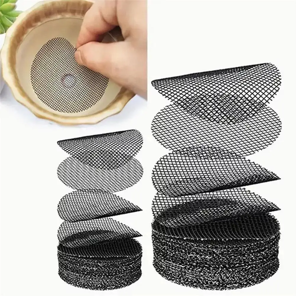 50PCS Blumentopf Loch Mesh Pad Atmungsaktive Bonsai Mesh Entwässerung Bildschirme Bonsai Topf Boden Gitter Matte Entwässerung Mesh Loch Bildschirm Image