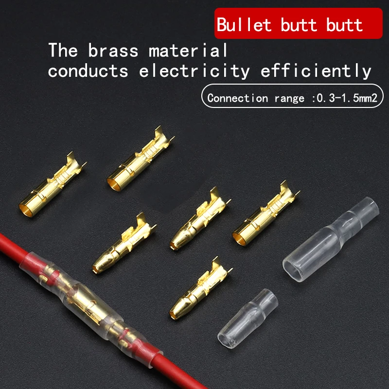 200 Stück, 50 Sets, männlich-weibliche Motorrad-Bullet-Steckverbinder, klassische Anschlüsse für Kabel mit einem Durchmesser von 1,0 mm bis 2,5 mm Image