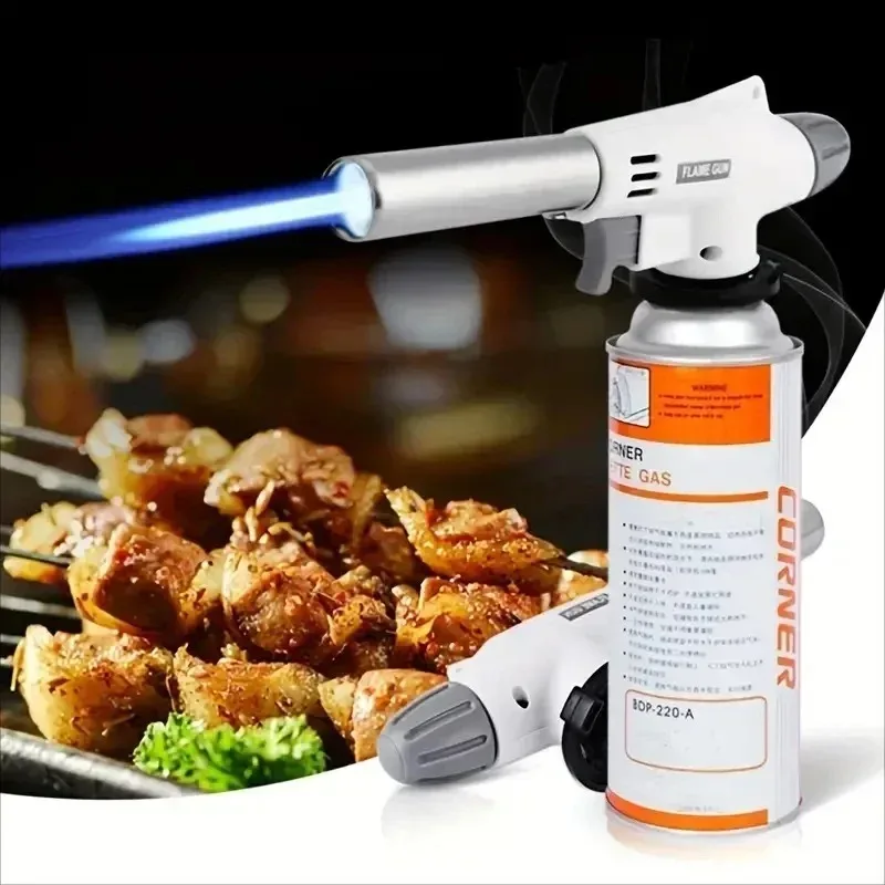 Fackel Kochen Selbstzündung Butan Gas Schweißbrenner Schweißen Gasbrenner Flamme Gasbrenner Flammenpistole Schlag für BBQ Camping Kochen Image
