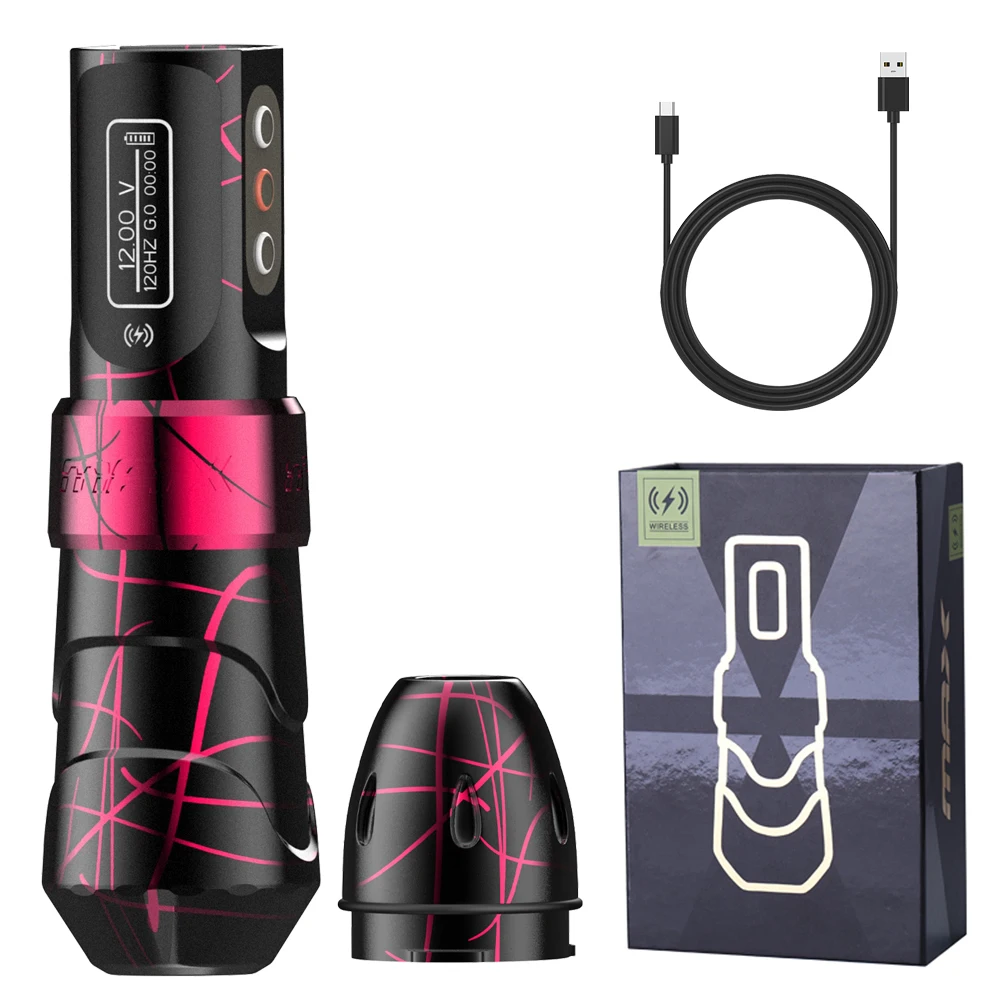 MAX Wireless Tattoo Maschine Patrone Stift 2400 mAh Große Kapazität Batterie Kernlosen Motor Stift Maschine Für Tattoo Künstler Image