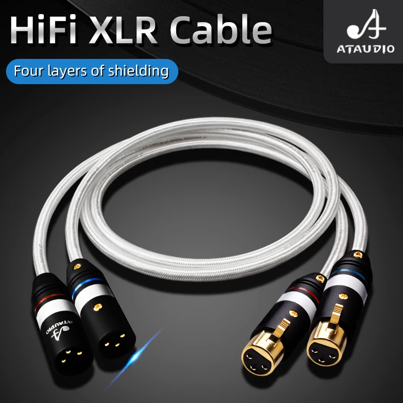 Ataudio hi-end xlr audio kabel höchste referenz 7n occ silber gemischt hifi 2xlr symmetrisches kabel für mikrofon mischer verstärker