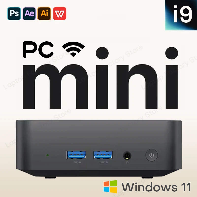 2026 Tragbarer i9 Mini-PC Computer Windows 11 Intel Core i9 10980HK 32GB 1TB Gaming-Computer Dual-Band WiFi6 Core Mini Desktop-PC Image