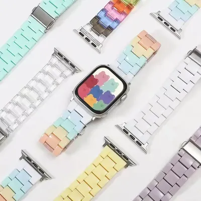 Candy Rainbow Band geeignet für Apple Watch Band 9/8/7 65SE42/38/44/40/45/49 mm Smart Watch Ring Image