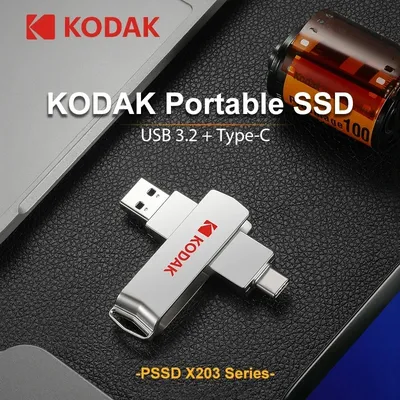 KODAK Pendrive SSD USB3.0-Flash-Laufwerk 128 GB 256 GB 512 GB 1 TB Metall-U-Disk Wasserdichter Image