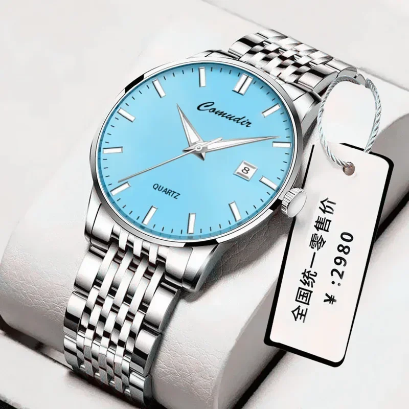 Neue Herren uhr wasserdichtes Nachtlicht Dual Kalender koreanische Ausgabe Quarzuhr Geschäft zahllose Uhren für Herren Image