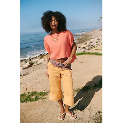 Luna Linen Top by free-est at Free People in Fresh Coral, Size: Large