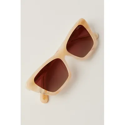 Cate Polarized Cat Eye Sunglasses at Free People in Vanilla Gradient