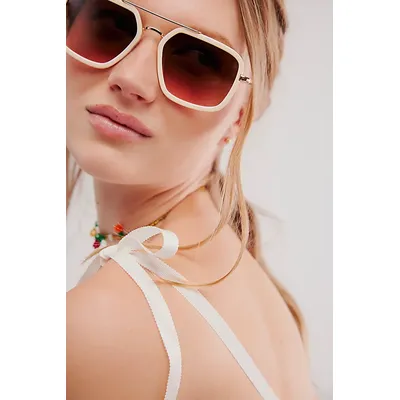 Luna Classic Aviator Sunglasses at Free People in Milkyway