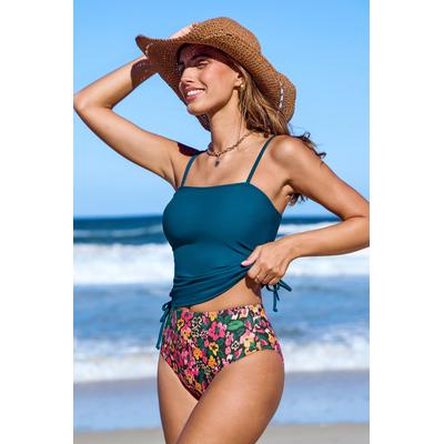 Garden Fling Floral High Waisted Tankini Set