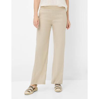 Leinenhose RAPHAELA BY BRAX "Style PAM FLARED", Damen, Gr. 46K (23), Kurzgrößen, beige, 61% Leinen, 18% Viskose, 18% Baumwolle, 3% Elasthan, Hosen Image