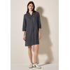 Blusenkleid CECIL, Damen, Gr. XS (36), US-Größen, volcanic grau, Stoff, 100% Leinen, unifarben, casual, comfort fit knielang, V-Ausschnitt, 3/4-Ärmel Bündchen, Kleider, knielang