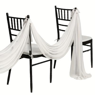 TEMU 1pc Elegant Solid Color Table Runner For Weddings, Birthdays, - Polyester Rectangular Chair Decoration Curtain, Indoor/outdoor Parties And , Table Decoration Image