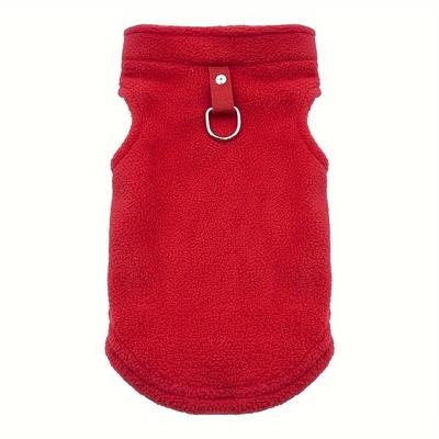 TEMU Tailoredtrend, Cozy Fleece Dog Vest - , Solid Color Pet Apparel For Small To Medium , Hand Wash Only - Fall/winter Image