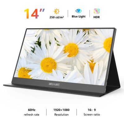 "TEMU 2025 New 14"" Portable Monitor, 1920x1080p Small Usb C Hdtv Travel Monitor For Laptop, External Second Computer Monitor With Hdr Freesync Low Blue Light"