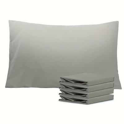 TEMU Set Of 4 Softtouch Pillowcases, 90gsm Envelope Closure Pillow Covers, In A Of Colors, Fade-resistant Fabric Bedding, Suitable For Style Settings, Machine Washable. Image