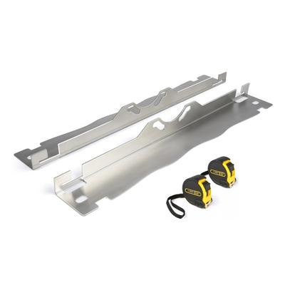 TEMU Heavy Duty Front Bundle Alignment Tool Plate With Tape Measure Upgraded Stainless Steel Wheel Alignment Tool Plate With Hanging Holes For Wall Storage Silvery Image