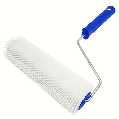 TEMU 1pc Roller With Handle - Bubble Remover For Smooth , Blue Plastic Spike Roller For Application On Concrete Floors Image