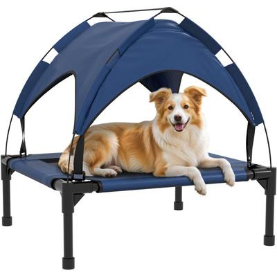 Erhöhtes Hundebett mit Baldachin, Haustierbett, Outdoor Hundeliege mit Dach, Atmungsaktiv, für Image